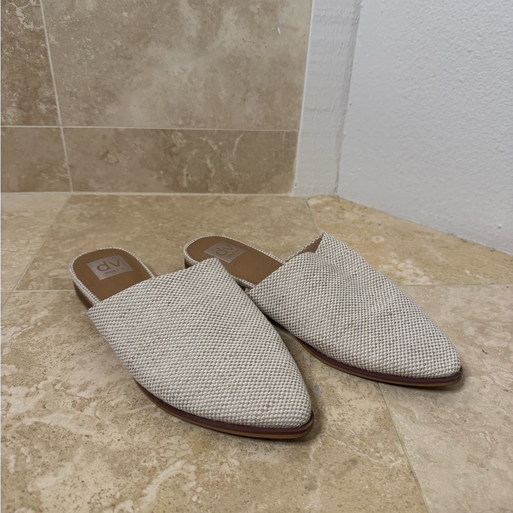 DV by Dolce Vita Cream Mules with Pointed Toe Design